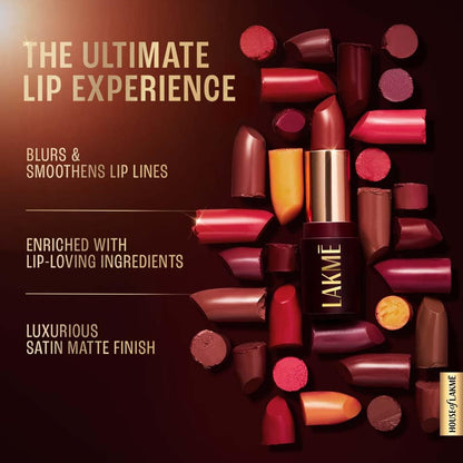 Lakme Ultimate Glam Satin Matte Lipstick - Ur 2 Red Flame 4.3 g