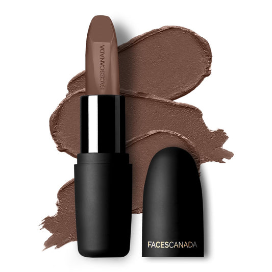 Facescanada Weightless Matte Finish Lipstick - Highly Pigmented - Pretty Sepia 08 4 g