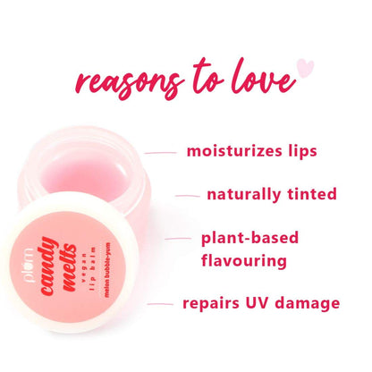 Plum Candy Melts Melon Bubble-Yum Vegan Lip Balm 12 GRAM