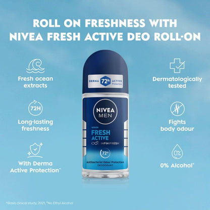 Nivea Fresh Active Men Deodorant Roll Ons 50 ml