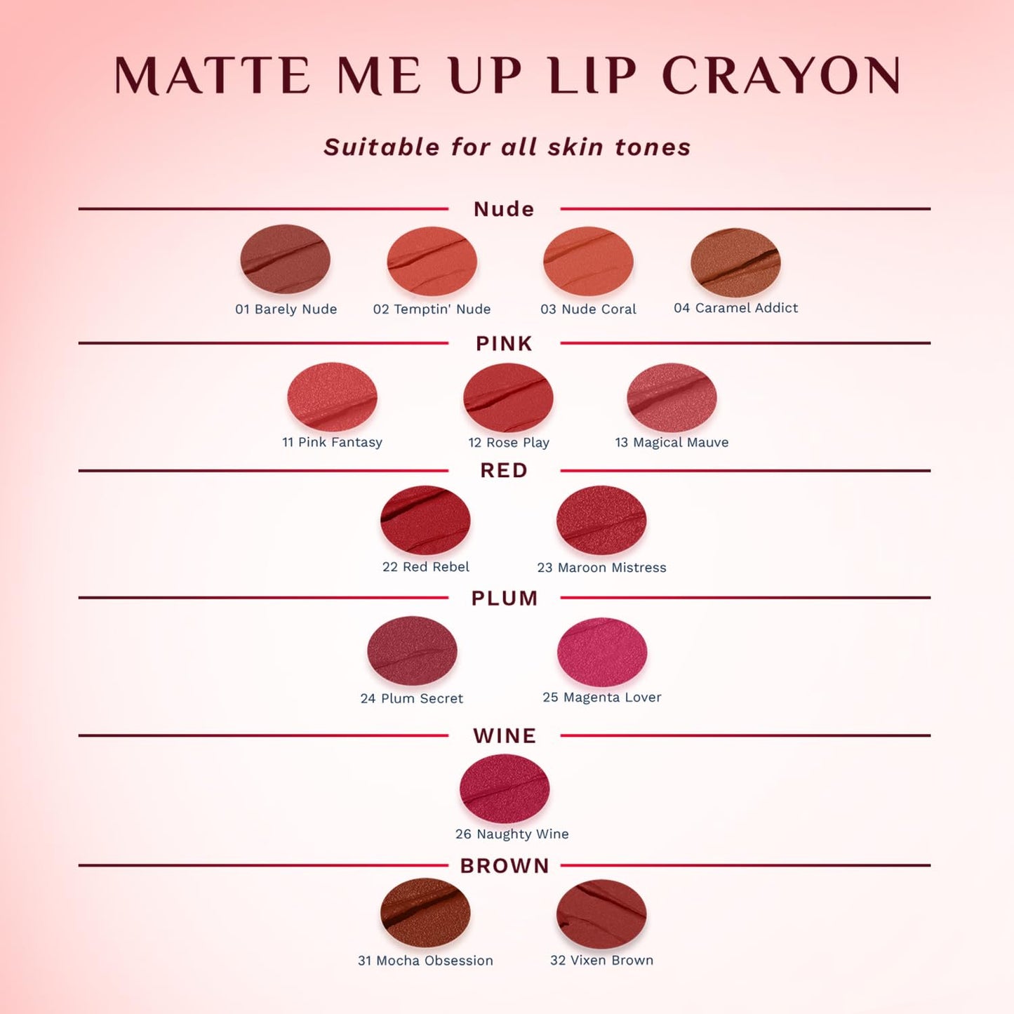 PILGRIM The Spanish Collection MATTE ME UP Lip Crayon (Primer+Matte Finish) - 23 Maroon Mistress 1.4g
