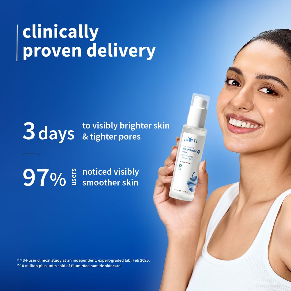 Plum 3% Niacinamide Toner With Rice Water For Clear, Blemish-Free And Hydrated Skin Men & Women 150 MILLI_LITRE
