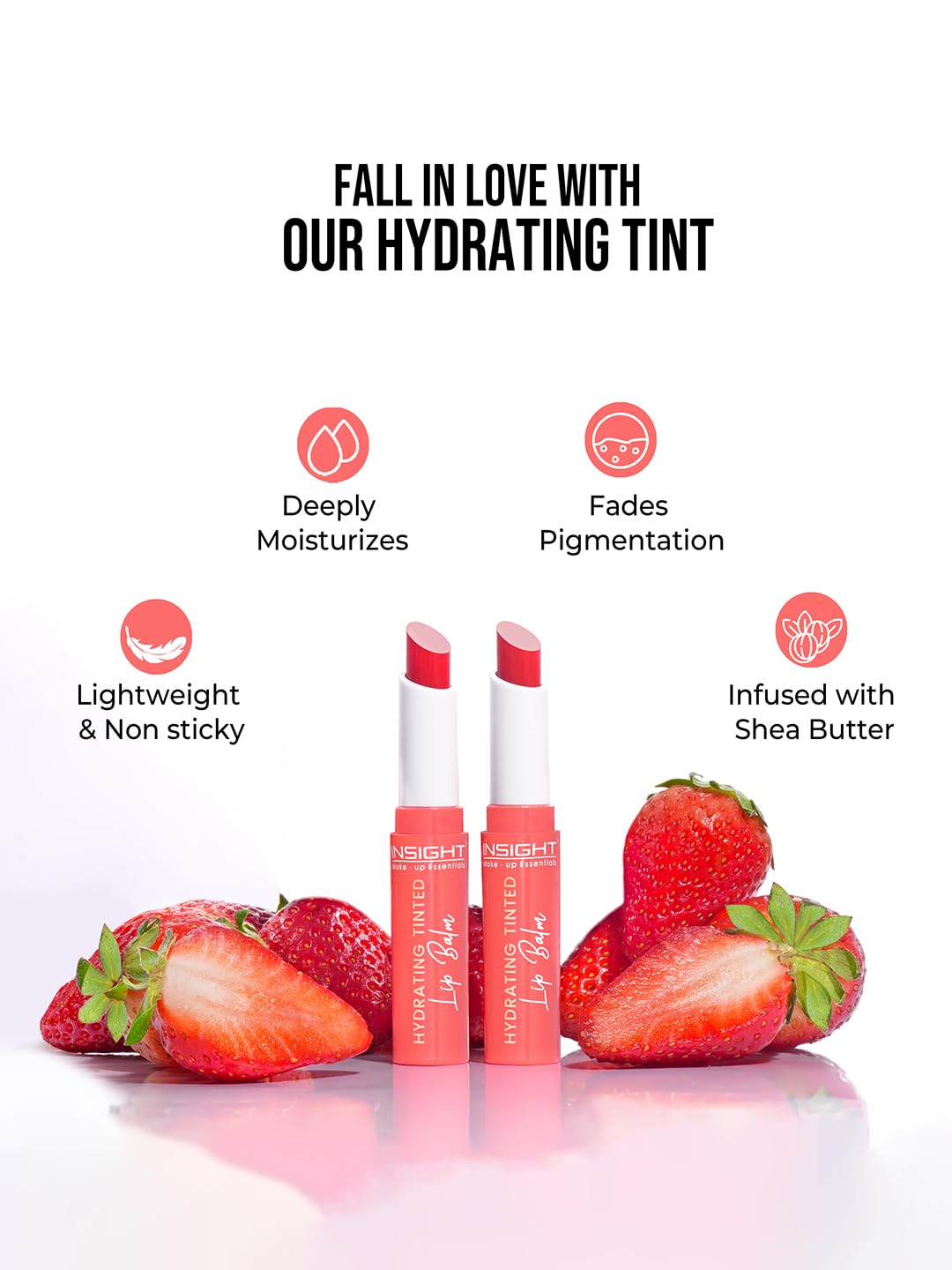 Insight Cosmetics Hydrating Tinted Lip Balm Enriched With Strawberry Seed Oil (Strawberry) 2.5 g