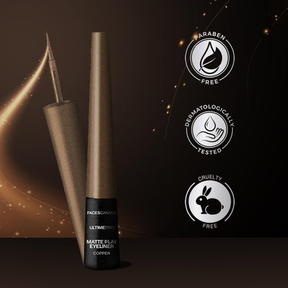 Faces Canada Ultime Pro Matte Play Eyeliner , Shimmer Finish , Waterproof, Smudgeproof 2.5 ml