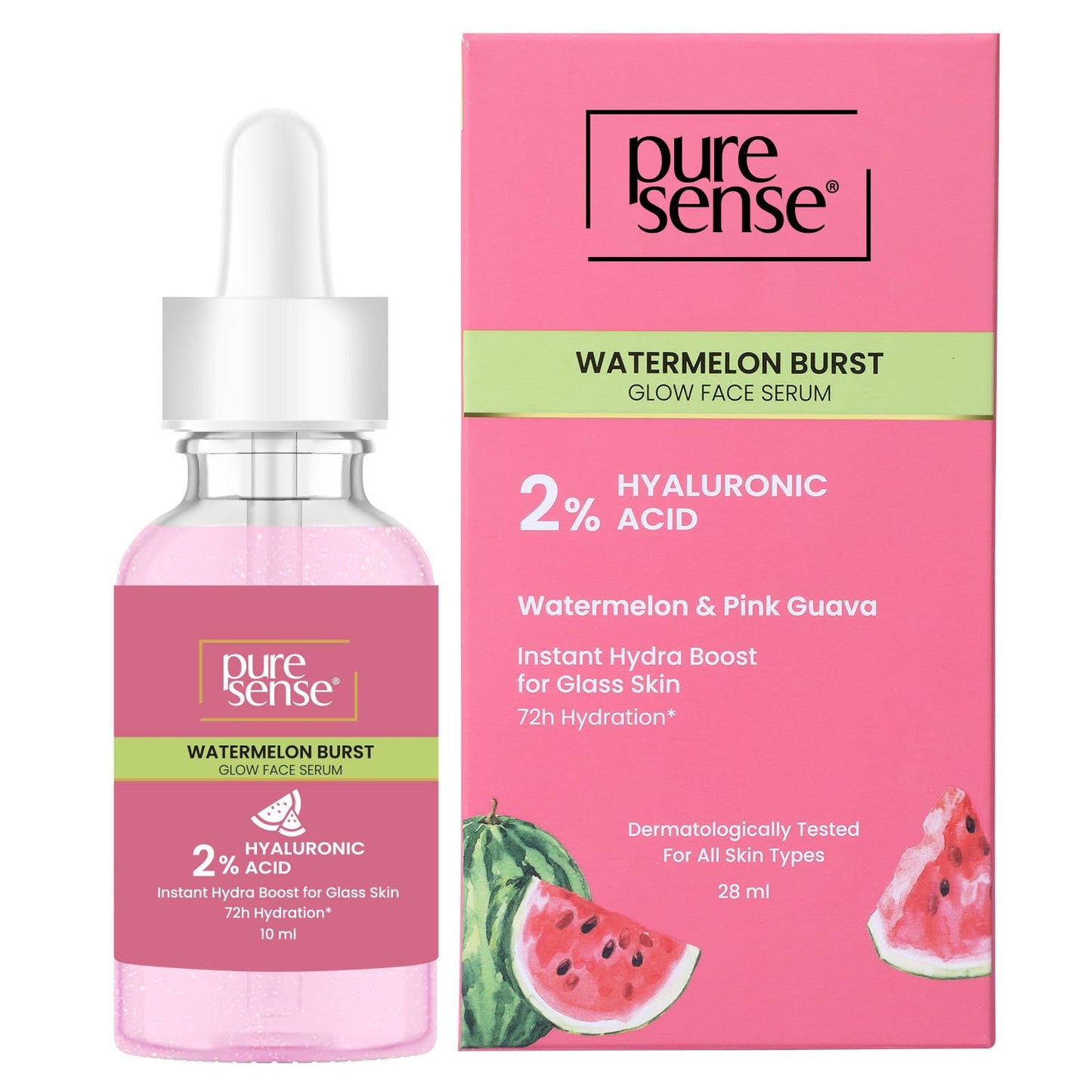Pure Sense WATERMELON BURST 2 % HYALURONIC ACID GLOW FACE SERUM 28 ml