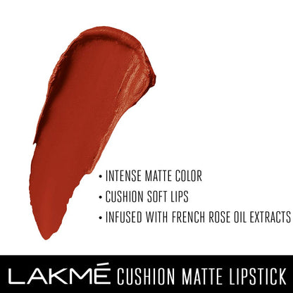 Lakme Cushion Matte Red Ruby Lipstick 4.5 g