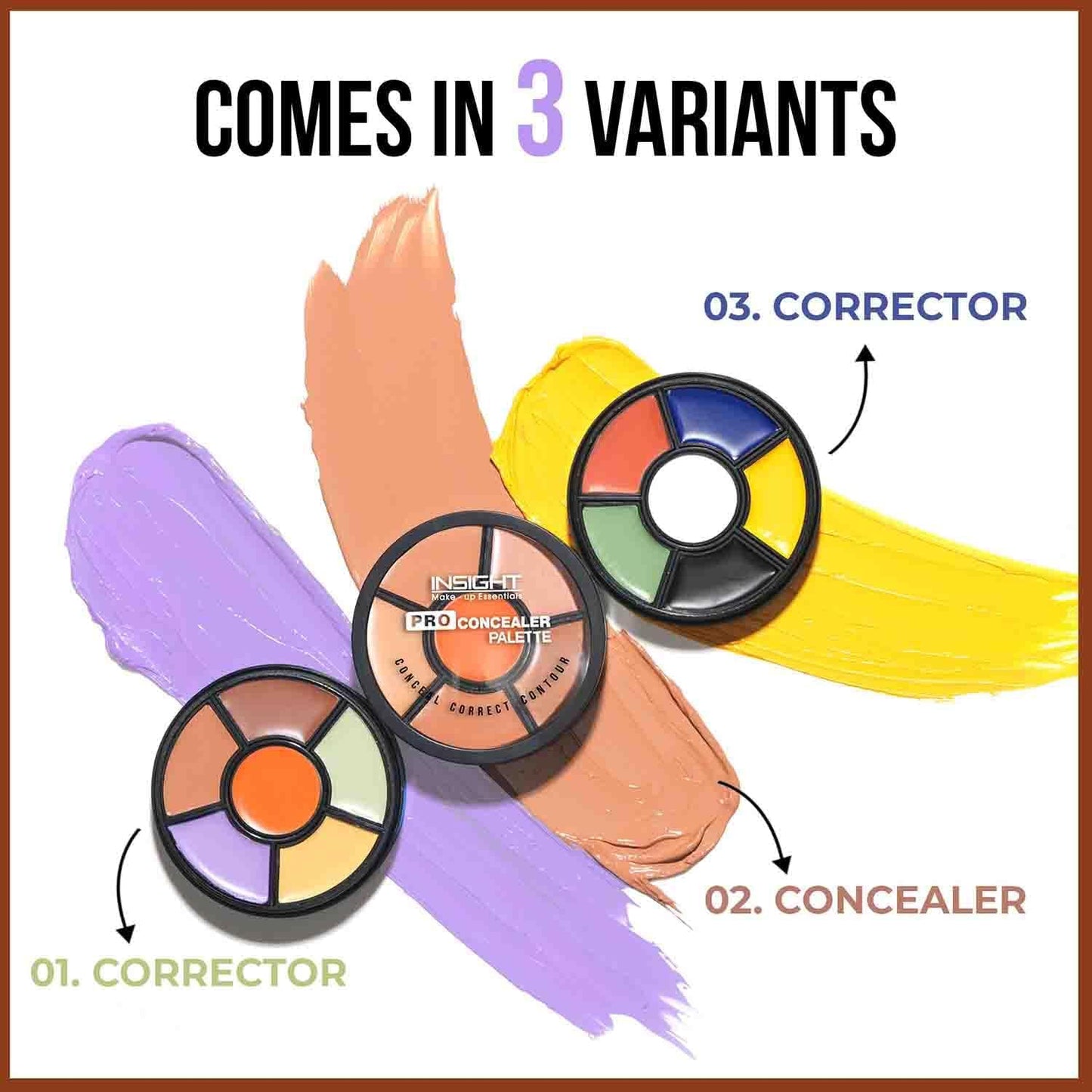 Insight Cosmetics Pro Concealer Palette - Evens Out Skin Tones - Multicolor 15 g