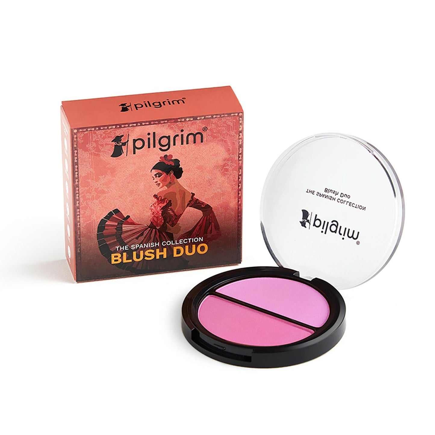 Pilgrim 2-In-1 Blush Duo Flamenco Pink-01, Richly Pigmented,Ultra Matte, Blendable Pink-01 9 GRAM