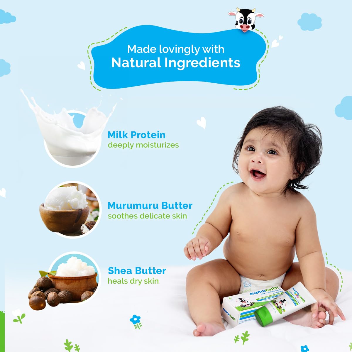 MamaEarth Milky Soft Face Cream With Murumuru Butter For Babies 60 g