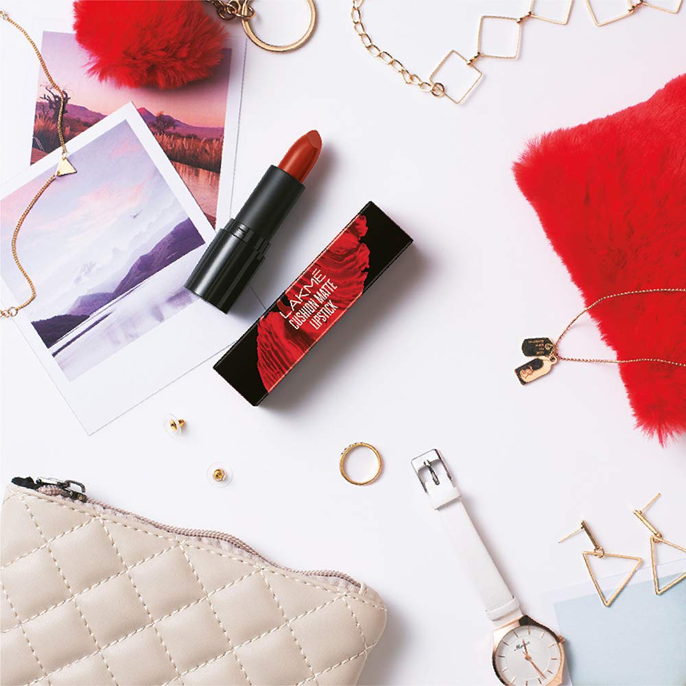 Lakme Cushion Matte Red Ruby Lipstick 4.5 g