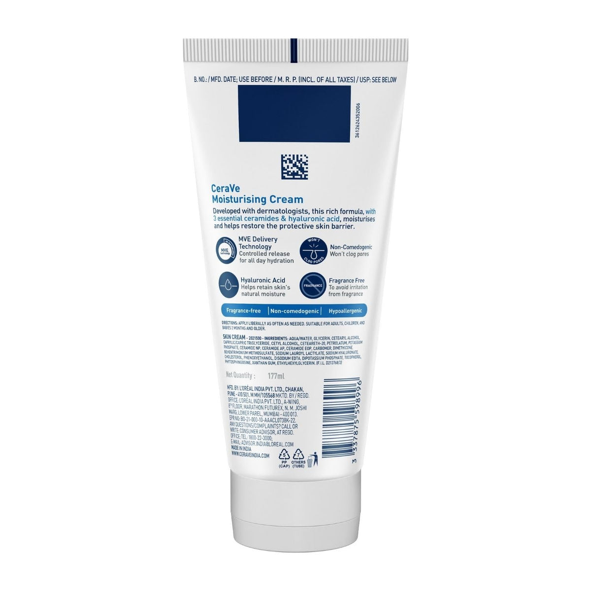 Cerave Moisturizing Body Cream For Dry To Very Dry Skin 177 ml