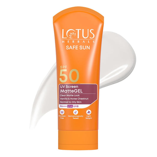 LOTUS HERBALS SAFE SUN SPF 50 UV Screen Matte GEL 50 g