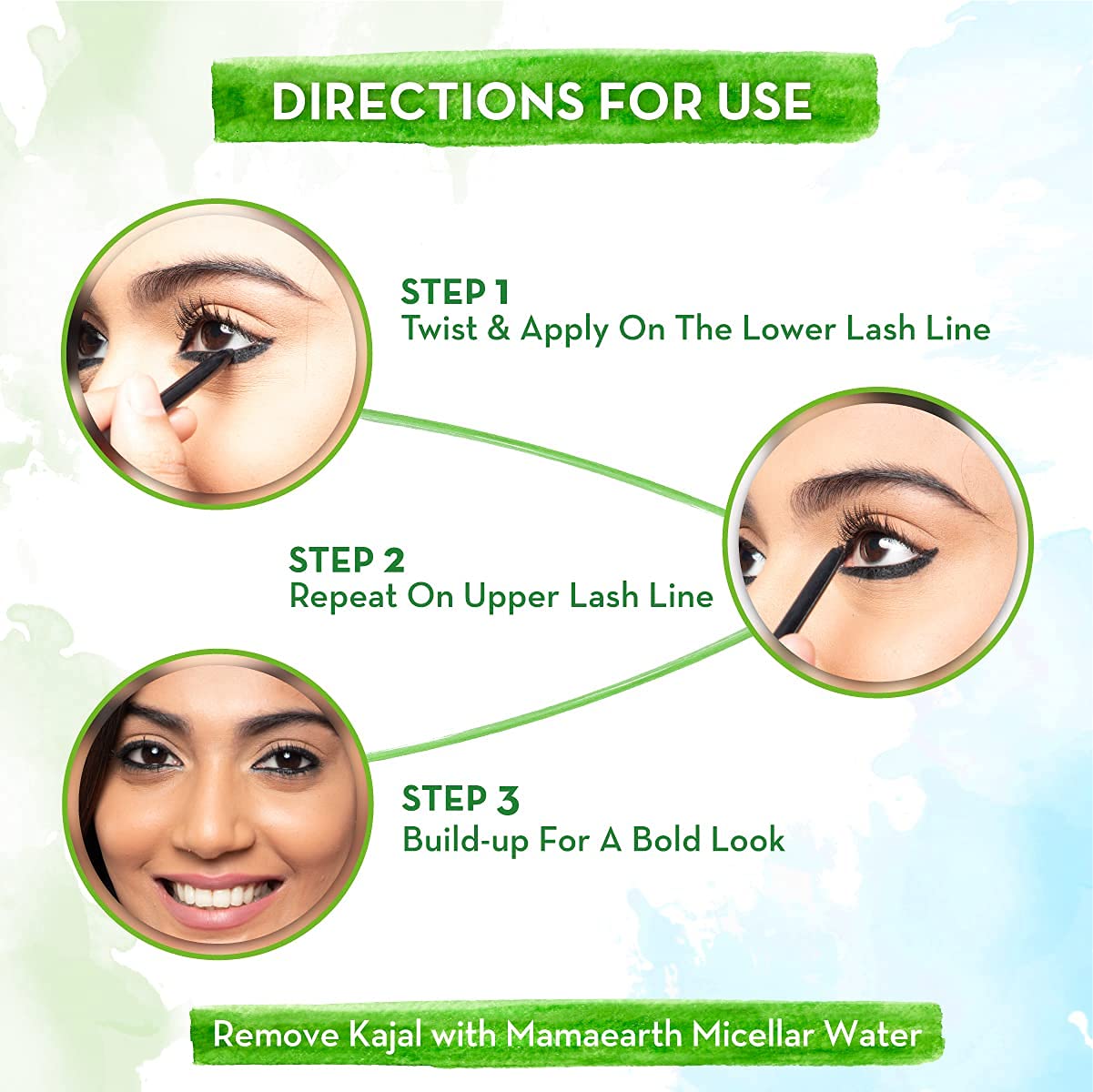 Mamaearth Charcoal Black Long Stay Kajal Waterproof,With Vitamin C & Chamomile For 11-Hour Smudge-Free 0.35 g