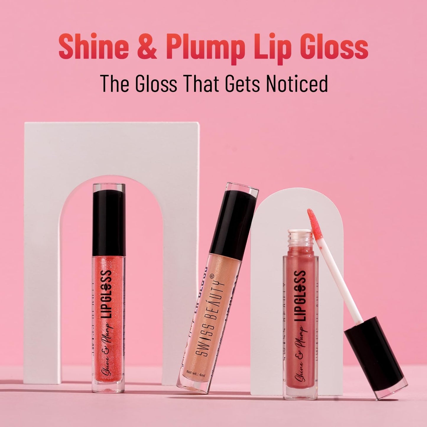 Swiss Beauty Shine & Plump Lip-gloss 01 - Nude 4 ml