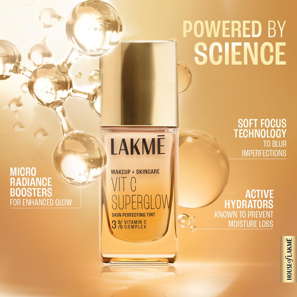 LAKME MAKEUP+SKINCARE VITC SUPERGLOW SKIN PERFECTING TINT Foundation - N220 NEUTRAL MEDIUM 25 ml