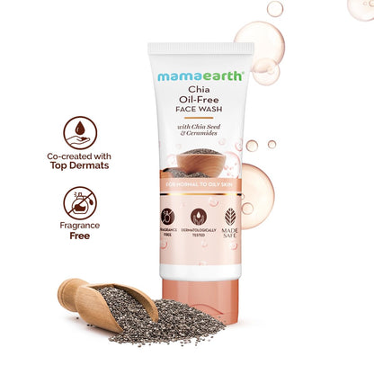 mamaearth Oil-Free Chia Seed & Ceramides FACE WASH 100 ml