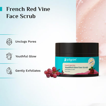 Pilgrim Red Vine Mulberry & Aloe Face Scrub 50 GRAM