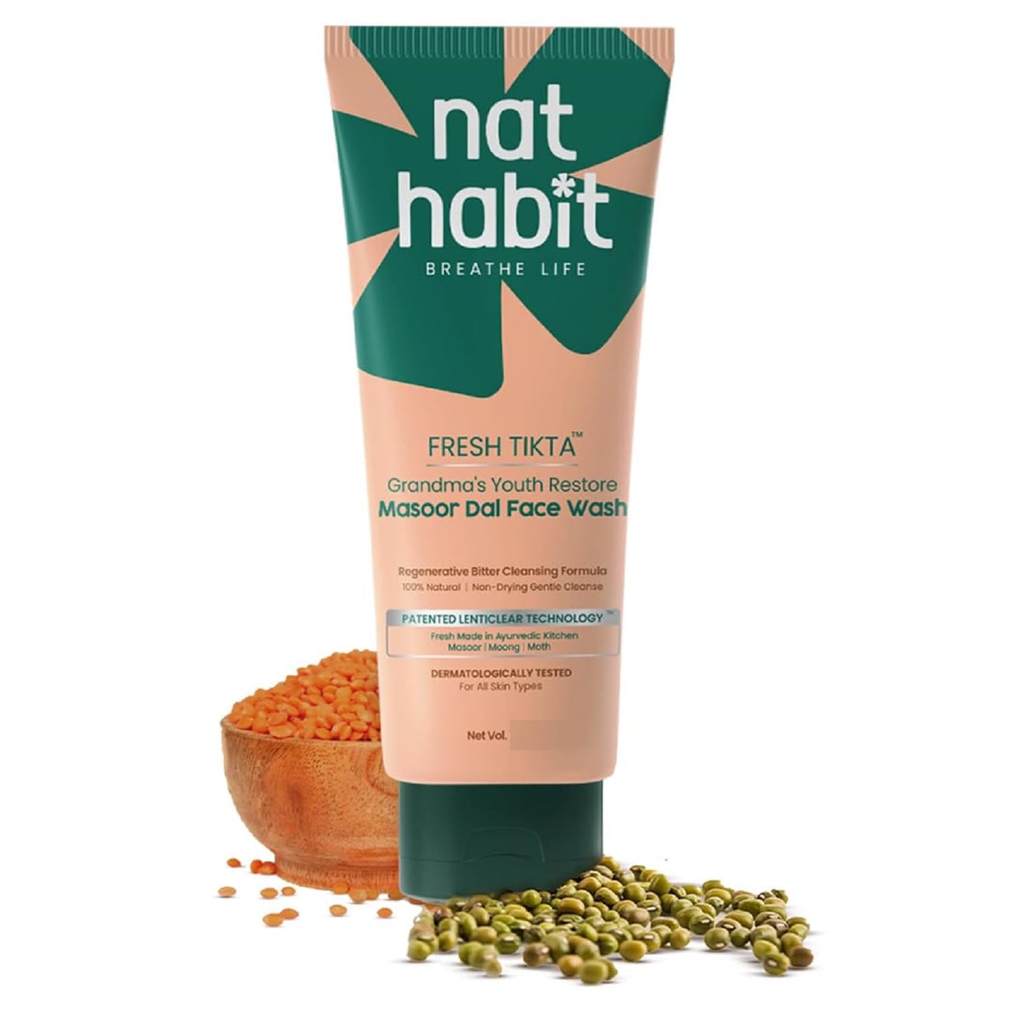 Nat Habit Fresh Tikta Masoor Dal Face Wash 90g