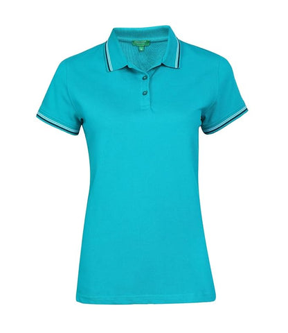 Women's Cotton Lycra Half Sleeves Plain Stylish Regular Fit Polo T-Shirt with Coloured Collar Tipping