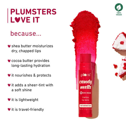 Plum Candy Melts Red Velvet Love Tinted Lip Balm 4.5 GRAM