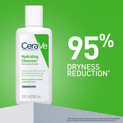 Cerave Fragrance Free Hydrating Cleanser For Normal To Dry Skin 88 ml