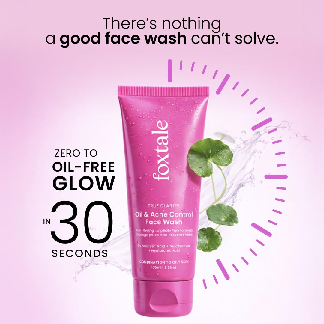Foxtale TRUE CLARITY Oil & Acne Control Facewash 100 ml
