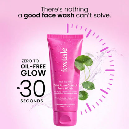 Foxtale TRUE CLARITY Oil & Acne Control Facewash 100 ml