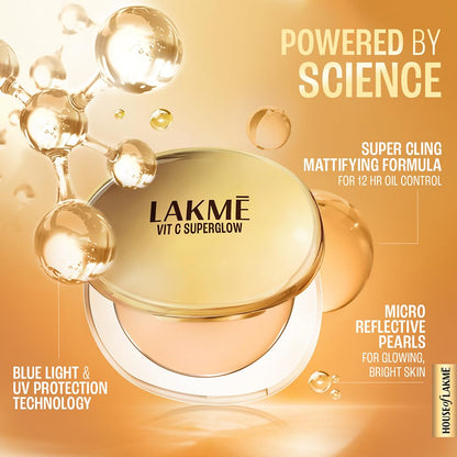Lakme Makeup+Skincare Vitc Superglow Skin Perfecting Compact