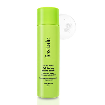 Foxtale 5% Lactic Acid Exfoliating Face Toner For Pore Tightening, Alcohol Free Men & Women 150 ml