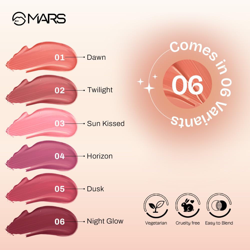MARS Liquid Dewy Matte Finish Blush Hour - 06 NIGHT GLOW 12 ml