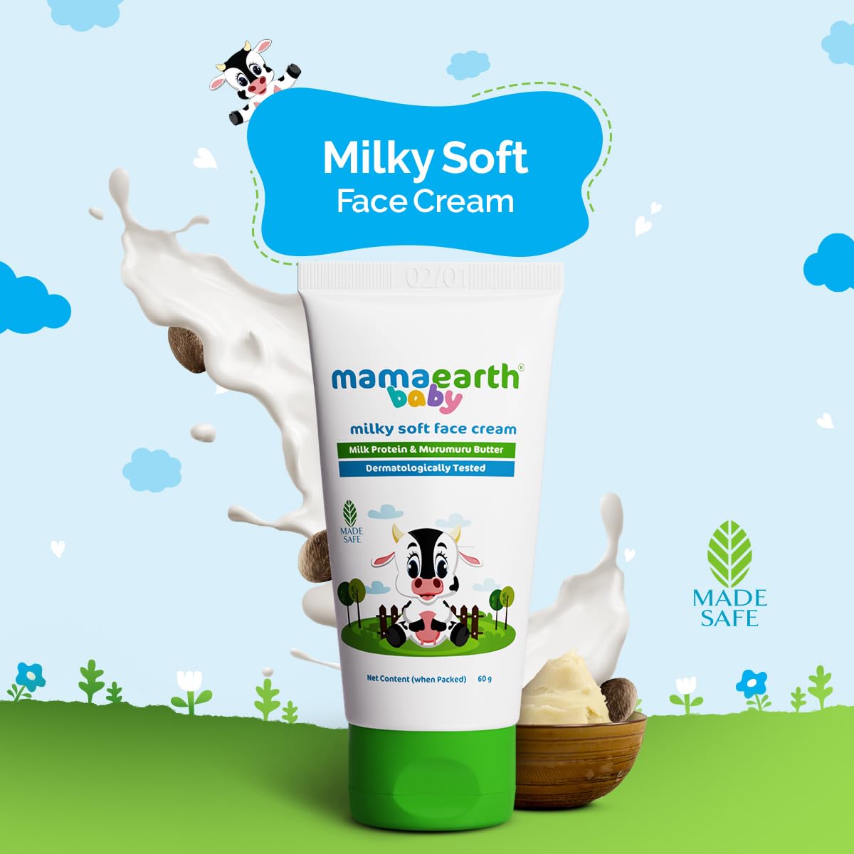 MamaEarth Milky Soft Face Cream With Murumuru Butter For Babies 60 g
