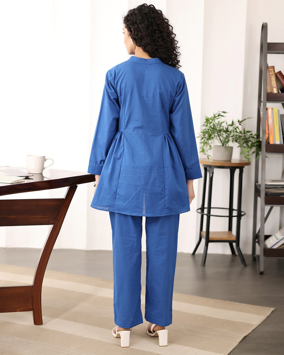 Royal Blue A-line Cotton Co-ord Set