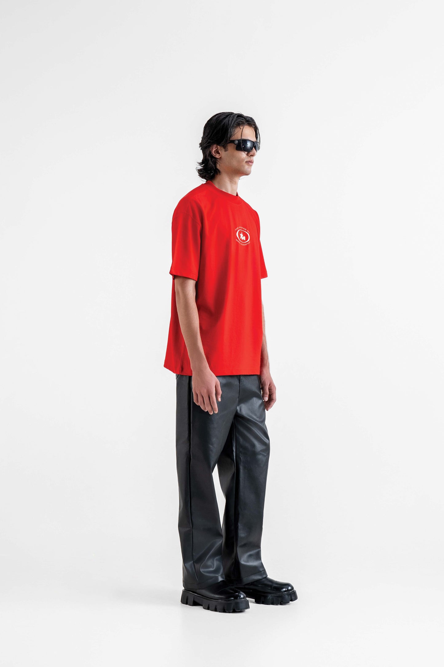 The Justice Printed Red Oversized T-Shirt