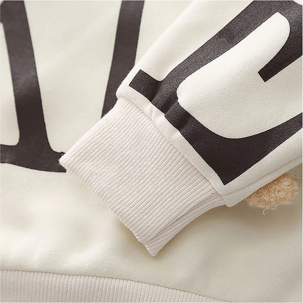 Cream & Brown Kids Teddy Soft Toy 2 Pcs Track Suit Set For Toddlers And Kids