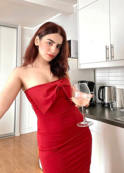 Brietta Bow Slit Dress
