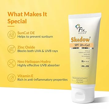 Fix Derma Shadow SPF 50 PA+++ Gel 75 GRAM