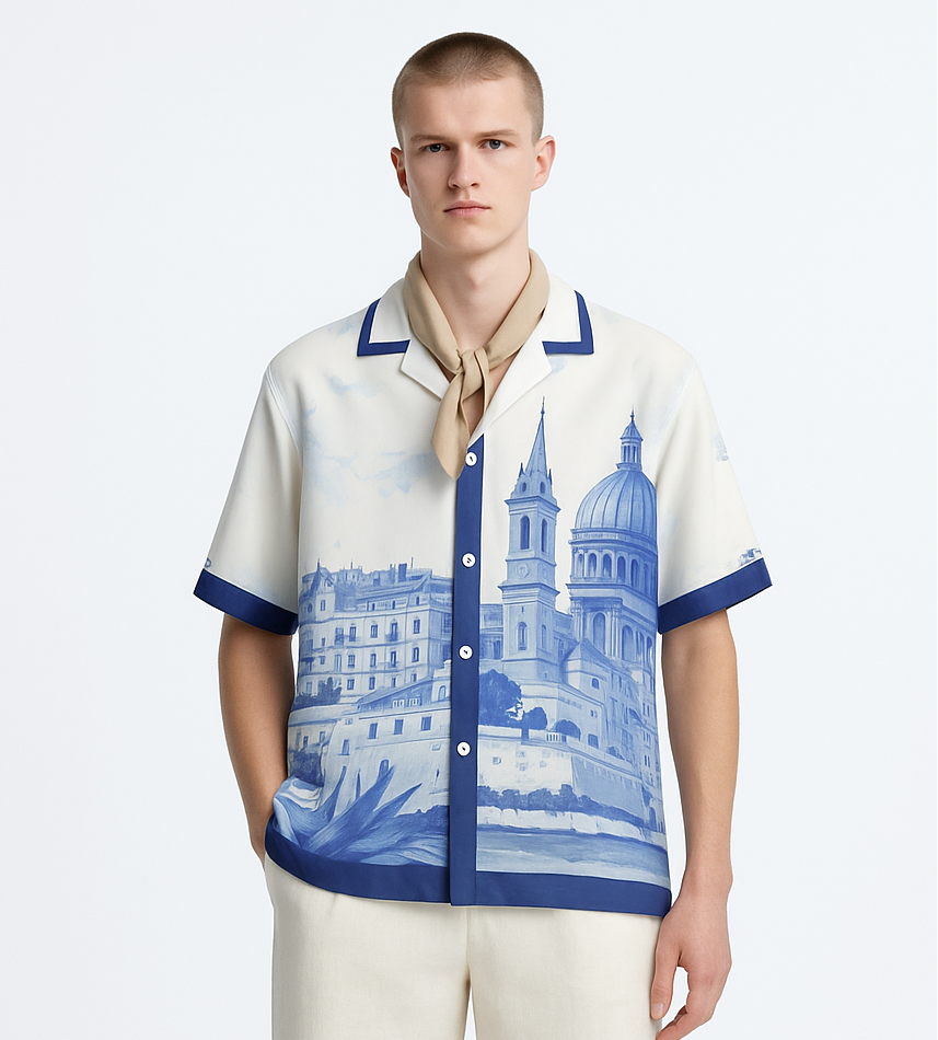 Amalfi Coast Italy Resort Collar Shirt
