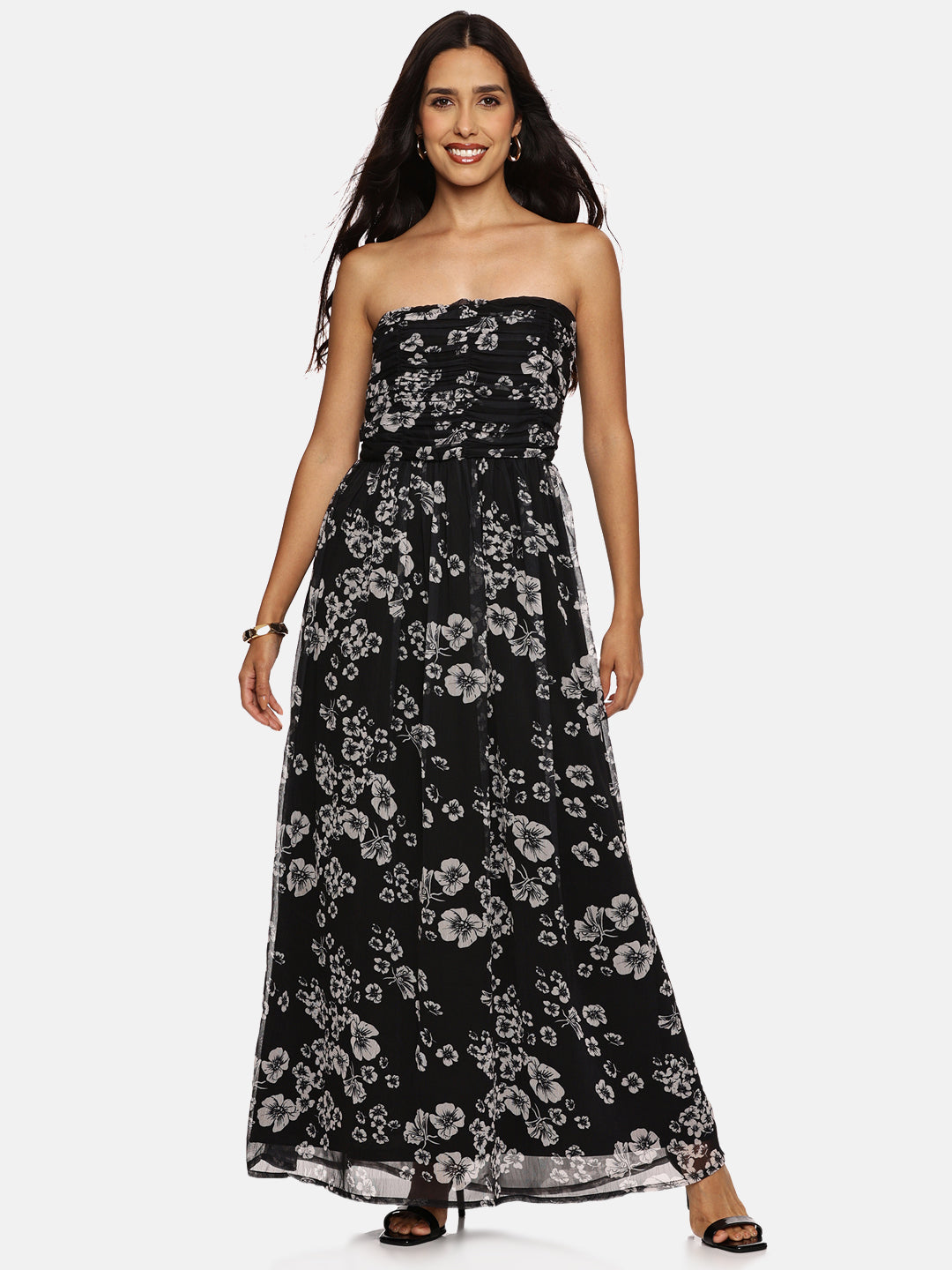 Black floral maxi dress 