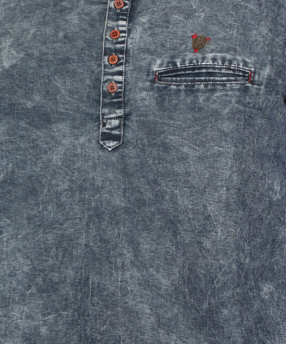 Kuons Avenue Men's Anchor Grey Denim Short Kurta