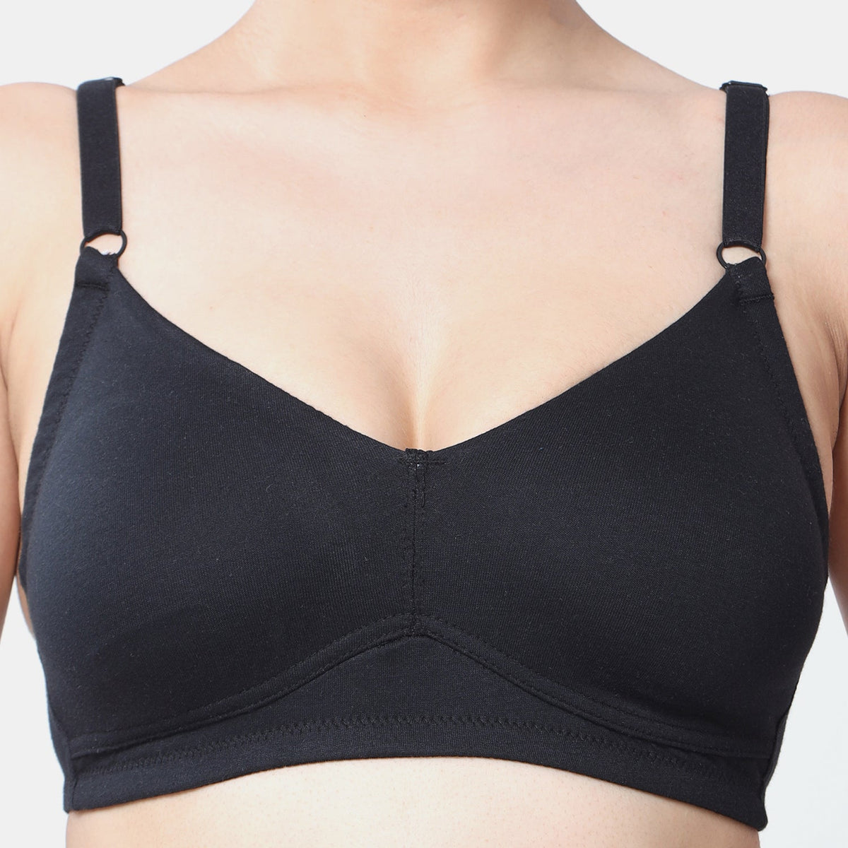 Envie non padded non wired full coverage t shirt bra NVB1092 black seamless smooth everyday comfort bra for women