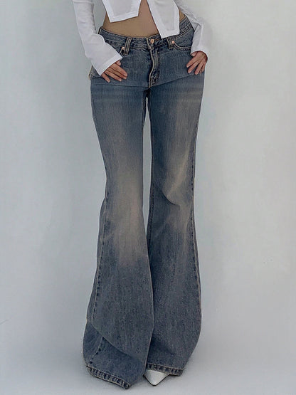 Ash Blue Tinted Y2K Bootcut Jeans