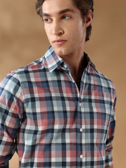 Pink Regular Fit Casual Cotton Shirt for men (ADELE)