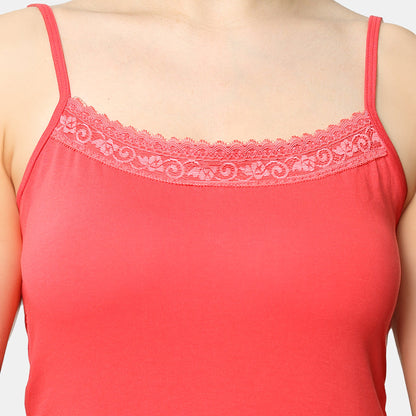 Envie Contour Fit Round Neck Short Length Lace Camisole