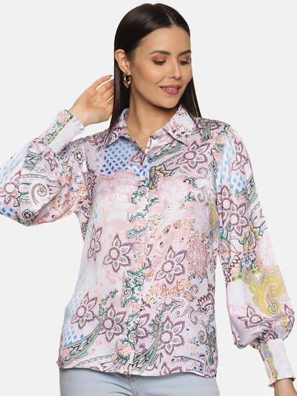 Buy White Satin Co-Ord Set For Women In Full Sleeve