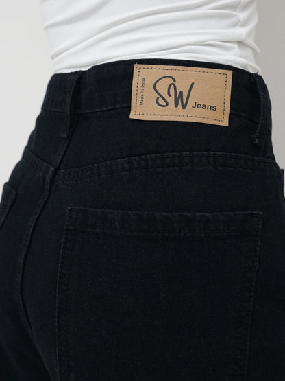 True Black Ultra Wide Leg Jeans