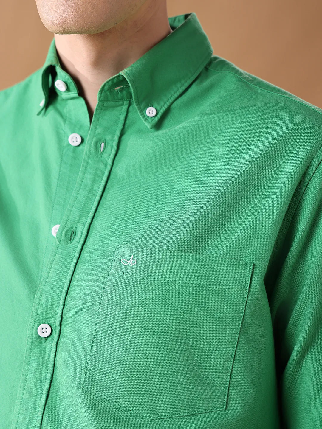 Green Regular Fit Solid Casual Shirt for Men (MAELO)