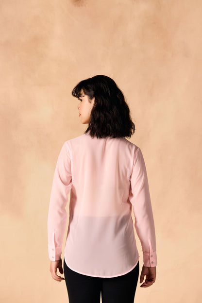 Pleated Placket Casual Georgette Shirt