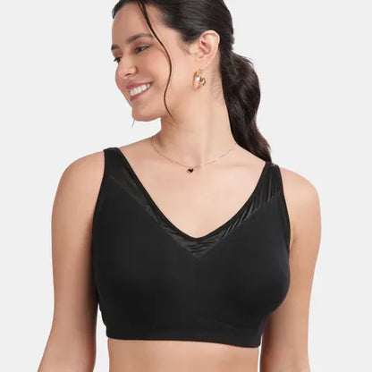 Envie non padded non wired full coverage t shirt bra NVB1056 black seamless smooth everyday comfort bra for women