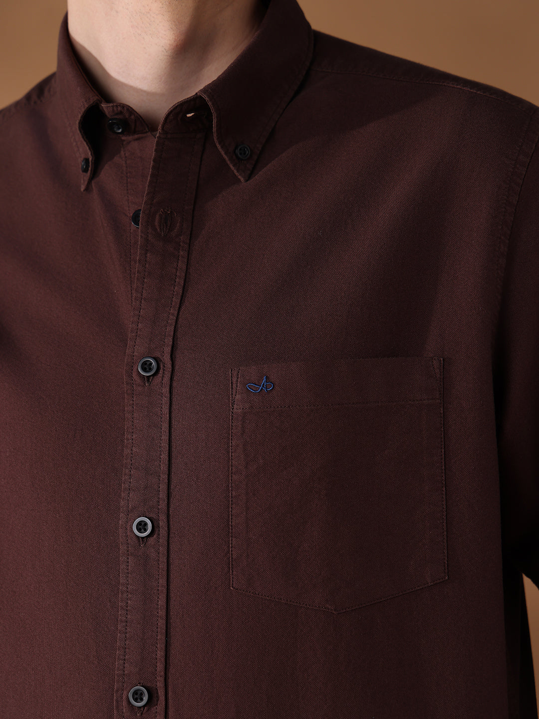 Brown Regular Fit Solid Casual Shirt for Men (SONNY)