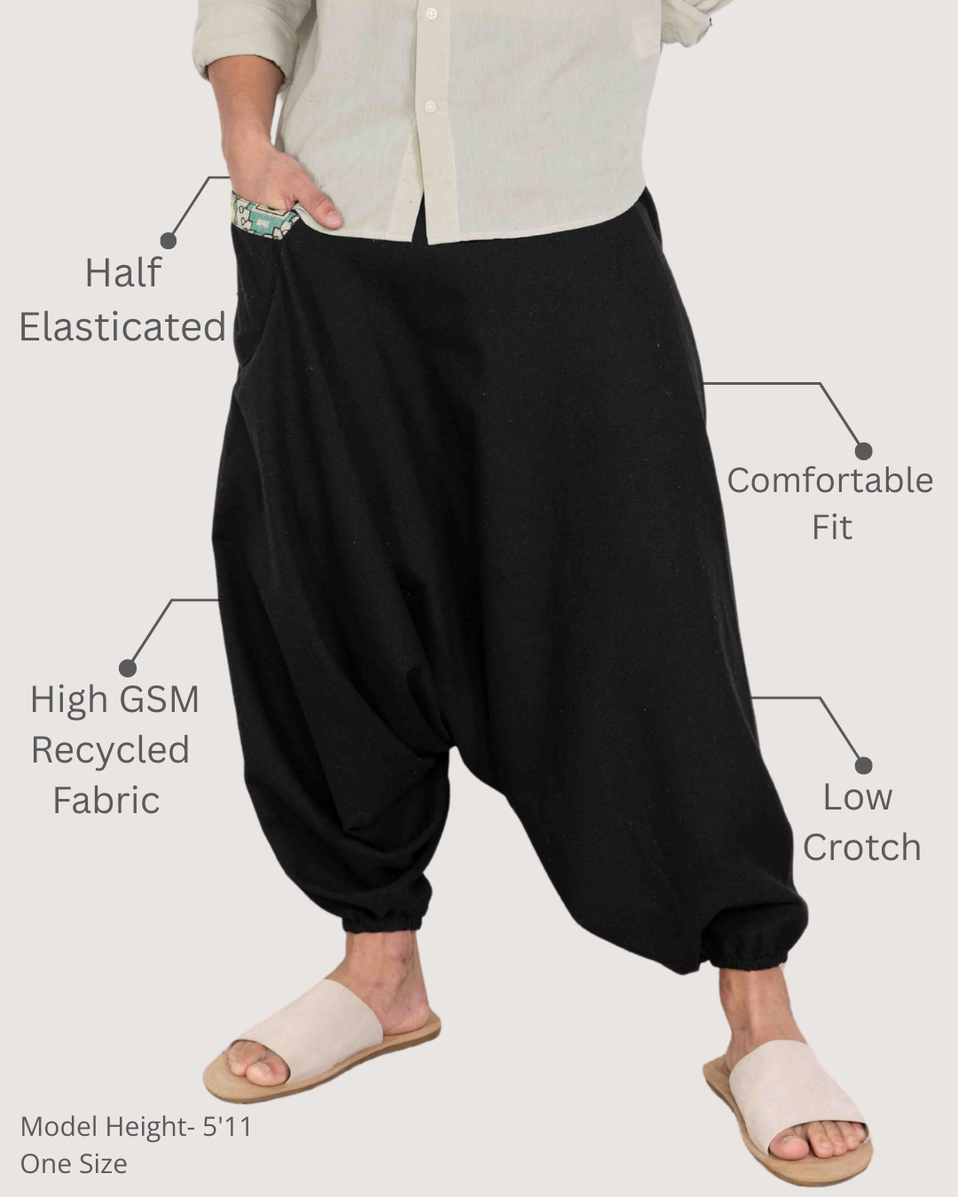 Aladdin Low Crotch Harem Pants House of Pure Eco